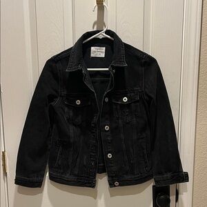 Zara Kids Black Distressed Jean Jacket